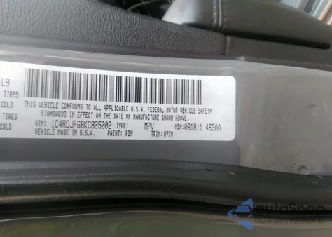 2019 Dodge Durango Pursuit Awd z USA, uszkodzony, nr VIN 1C4RDJFG8KC825002